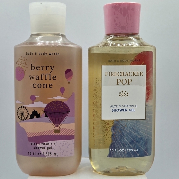 Bath & Body Works Berry Waffle Cone & Firecracker Pop Shower Gel Bundle - Picture 1 of 4